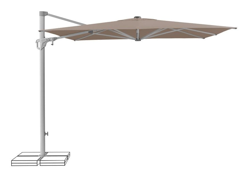 Suncomfort by Glatz Familyflex Terrassenschirm – Ø 25 cm – Helltaupe – Höhenverstellbar, Neigbar