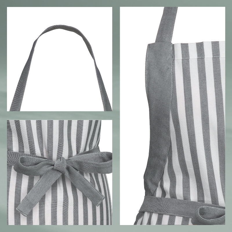 Kela Kochschürze CAJA – Bambus/Baumwolle, 67×80 cm – Dunkelgrau/Weiss