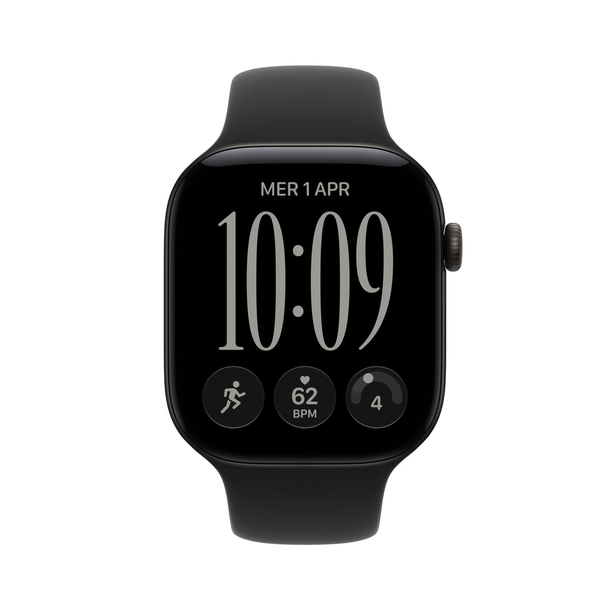 Apple Watch Series 12 46 mm GPS + Cellular – Aluminium Schwarz, Sportarmband, Schwarz, M/L, 50 m, für iPhone