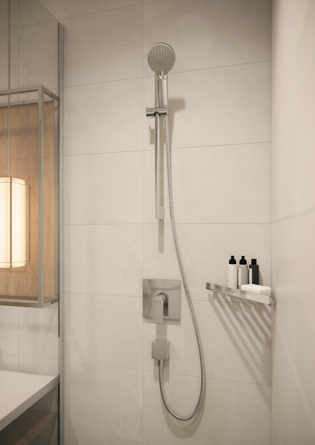 Hansgrohe Seifenhalter (Wand) AddStoris Q – Metall, 30,5×14,8×2,6 cm, Chrom