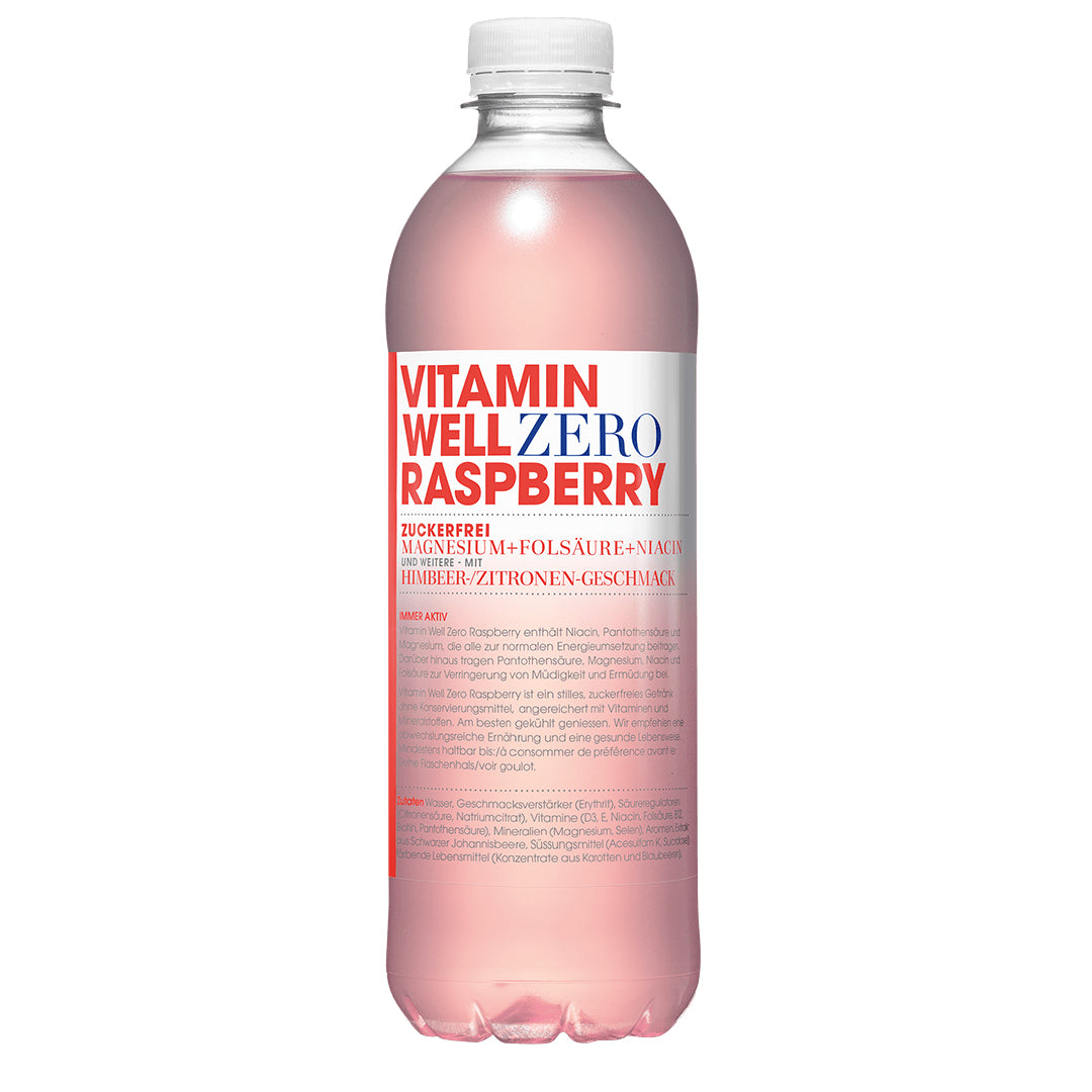 Vitamin Well Vitaminwasser Zero Himbeere & Zitrone – 5 dl