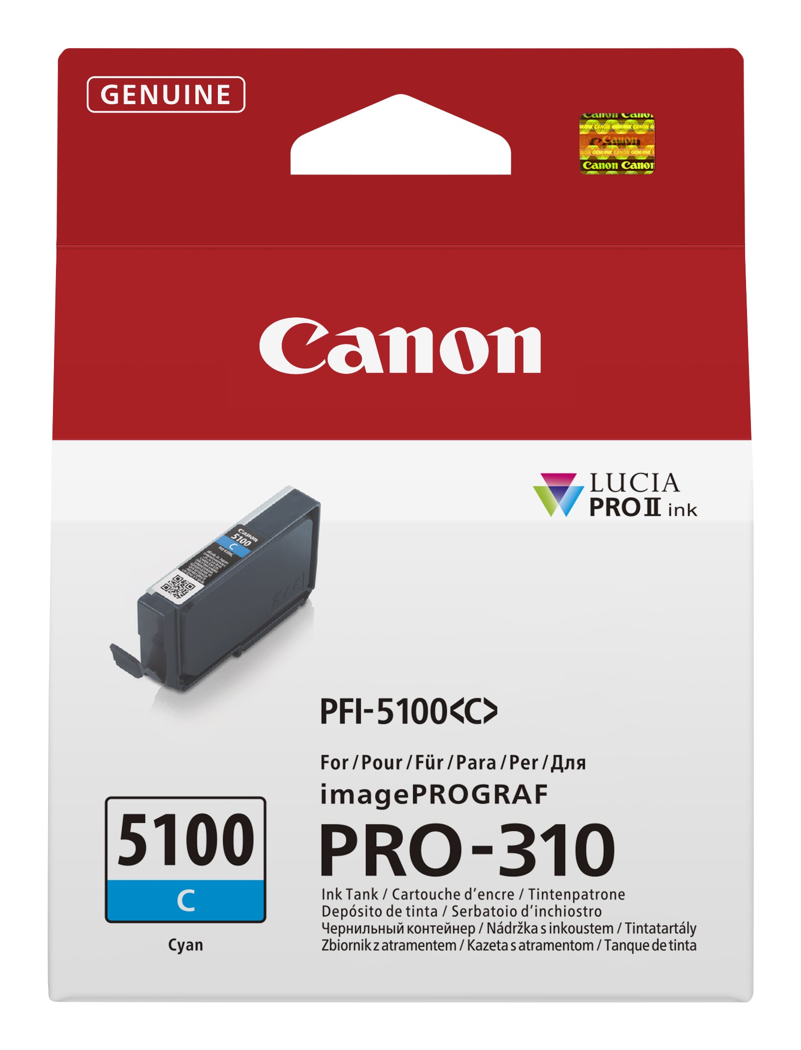 Canon Tintenpatrone PFI-5100 C, Cyan – für PFI-5100-Serie