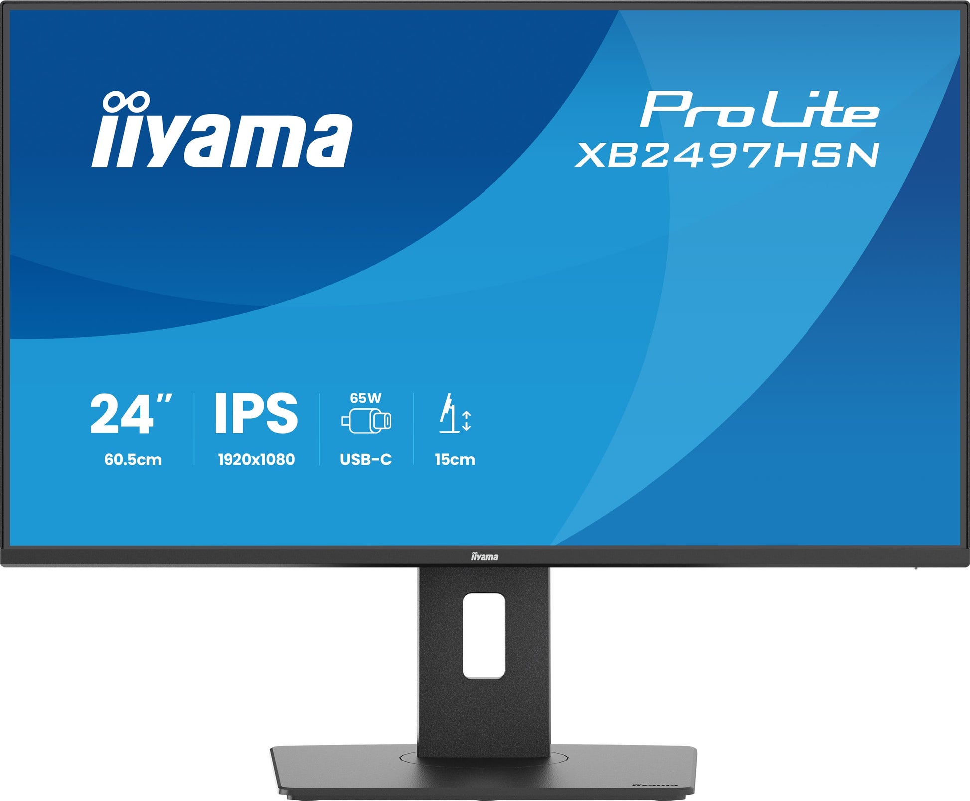 iiyama XB2497HSN-B1 – 23,8", 1920 × 1080 (Full HD), IPS, 100 Hz, USB-C 65 W, LAN