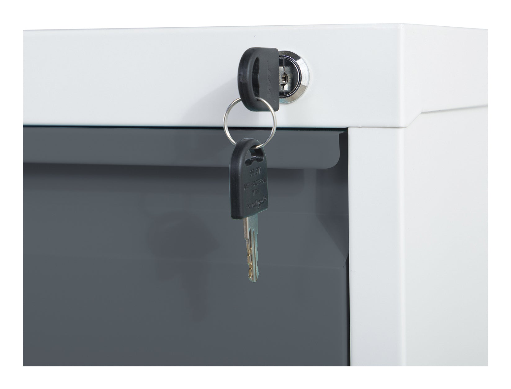 Phoenix Safe Co. FC1004GAK – Aktenschrank, 4 Schubladen, abschliessbar, Stahl, 450 × 620 × 1330 mm, Grau