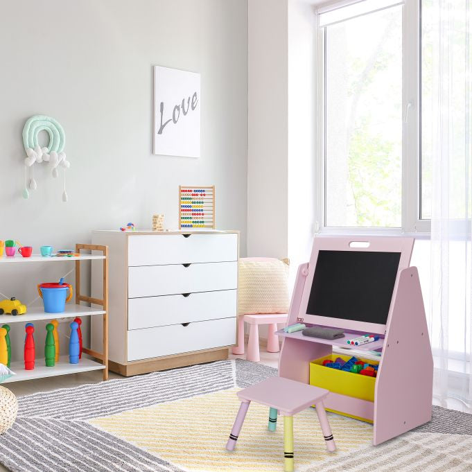 Relaxdays Wandregal/Schweberegal, 10037520 – 1 Boden – 52 × 45 × 84 cm – Gelb/Rosa – MDF, Holz, Polyester