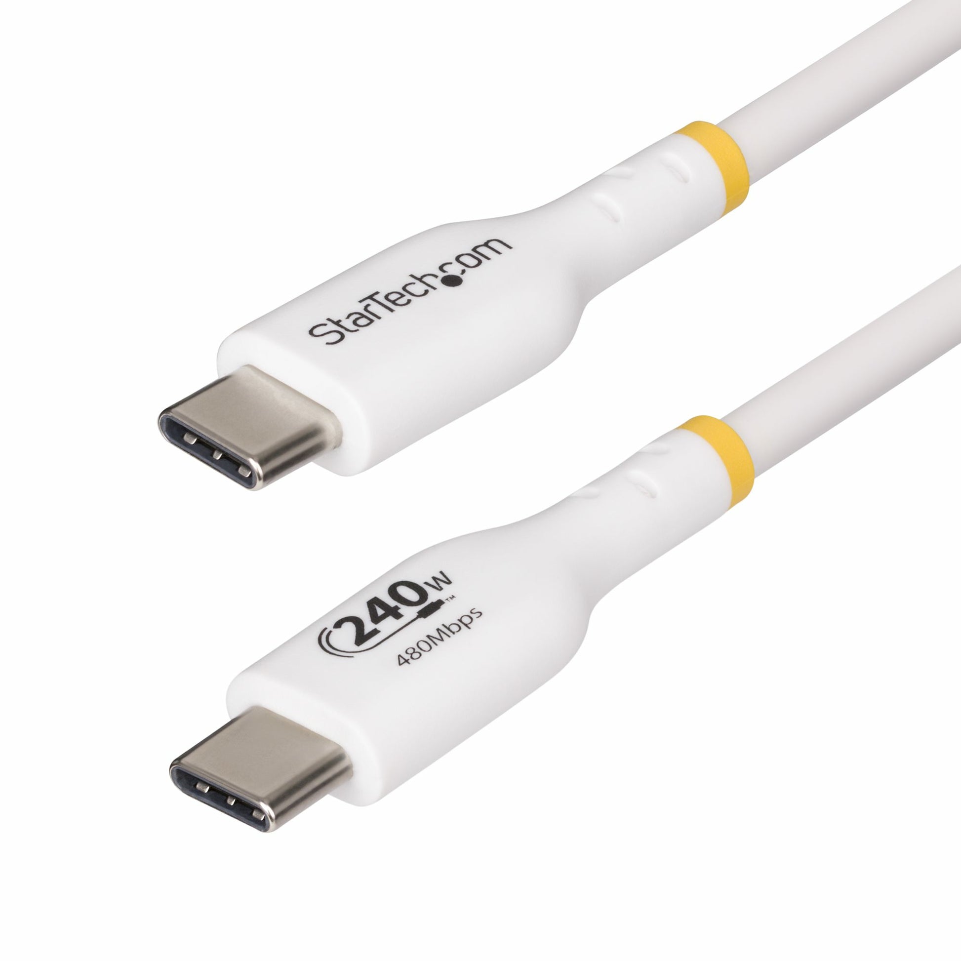 StarTech.com USB-C auf USB-C Kabel – USB 2.0 (480 Mbit/s) – 4 m – PD 240 W – TPE-Mantel – Weiss