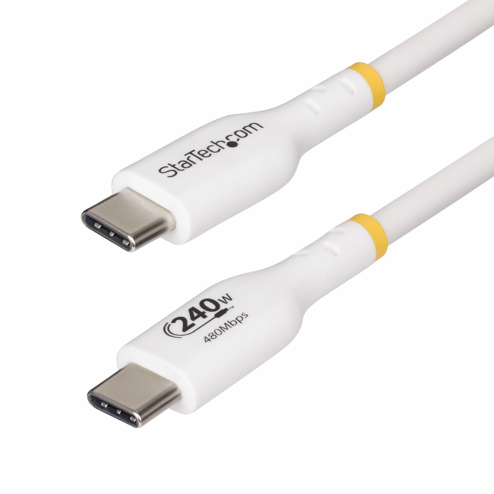 StarTech.com USB-C auf USB-C Kabel – USB 2.0 (480 Mbit/s) – 3 m – PD 240 W – USB-IF zertifiziert – Weiss