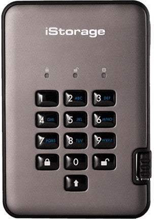 iStorage diskAshur PRO2 SSD 256 GB – 2,5" extern, USB 3.2 Gen 1 (5 Gbit/s), 361/358 MB/s, FIPS 140-2 Level 3
