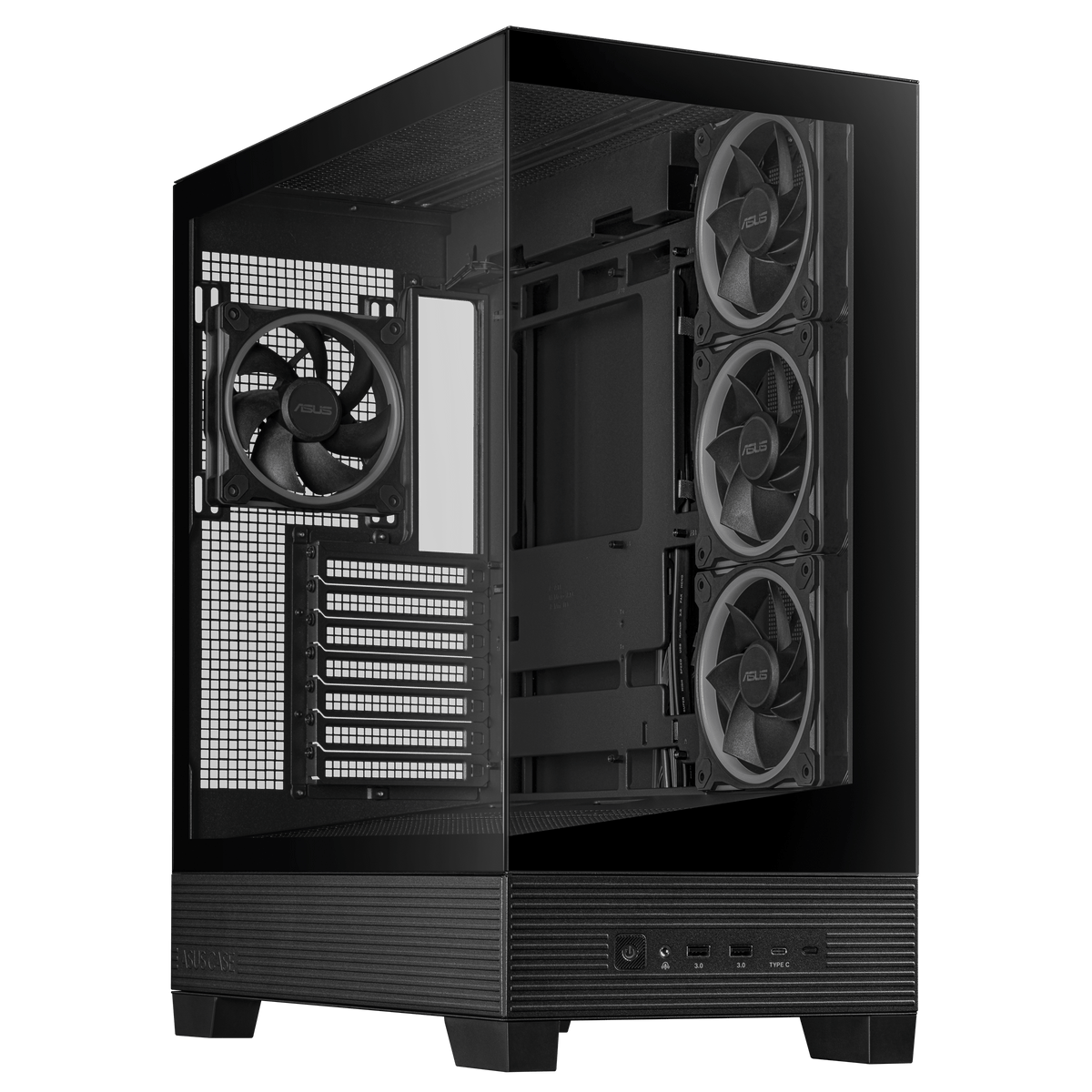 ASUS A31 PLUS TG – PC-Gehäuse (Mid-Tower) – Schwarz, ARGB, Seitenfenster, 3×120 mm + 1×120 mm, 238×511×435 mm