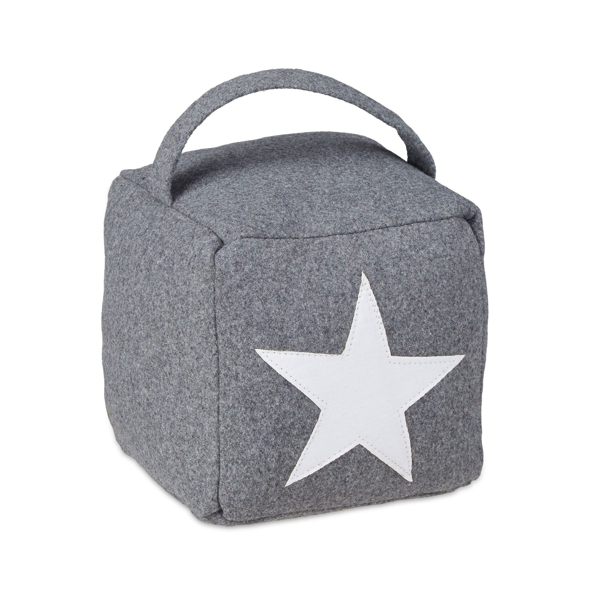 Relaxdays Türsicherung Stern 150 × 150 × 200 mm, Polyester/Sand, Grau, freistehend