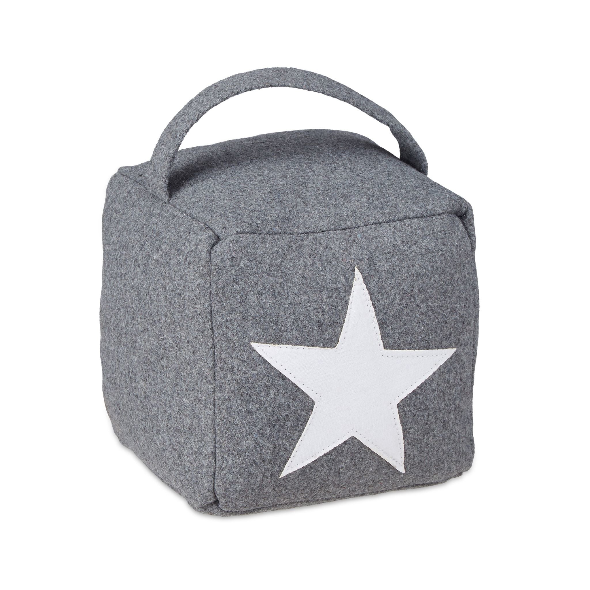 Relaxdays Türsicherung Stern 150 × 150 × 200 mm, Polyester/Sand, Grau, freistehend