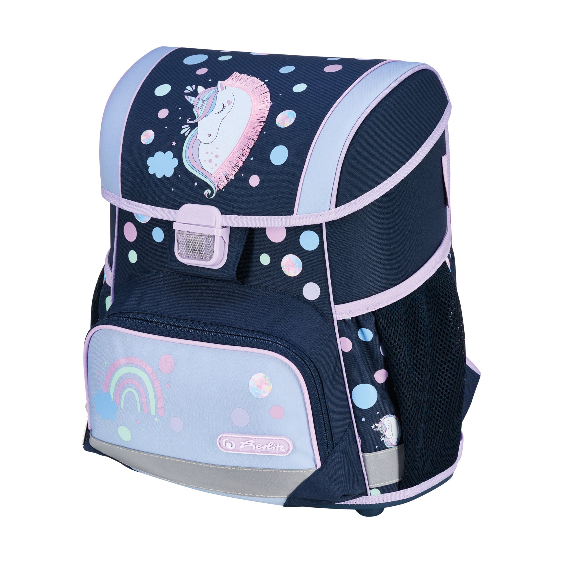 Herlitz Loop Plus – Schulrucksack-Set 4-teilig, Einhorn, 17 l, 31×37×22 cm, höhenverstellbarer Brustgurt