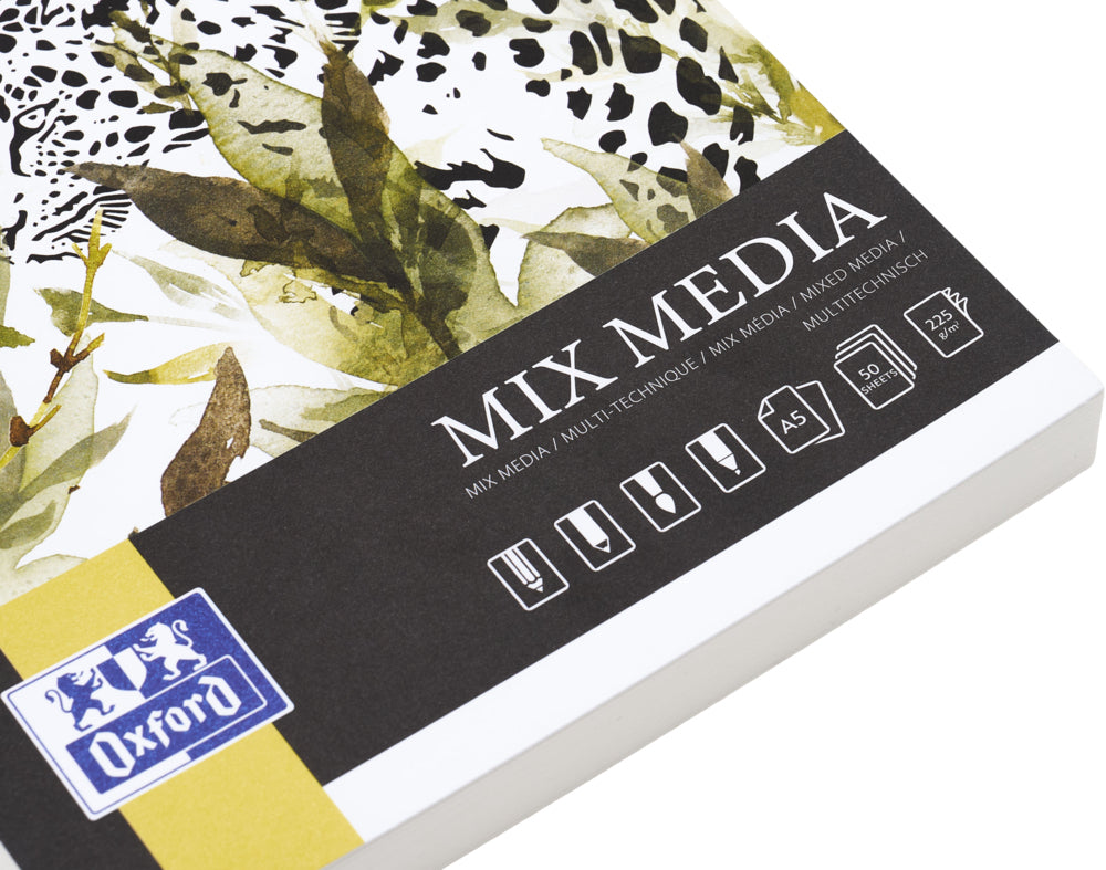 Oxford Mixed-Media-Block – A5, 225 g/m², 50 Blatt, für Mixed Media