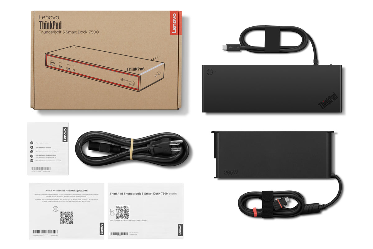 Lenovo ThinkPad 7500 Dockingstation – Thunderbolt 5, 2× DP, 1× HDMI, 3× USB-A, 2× USB-C, 180 W PD, 2,5GbE