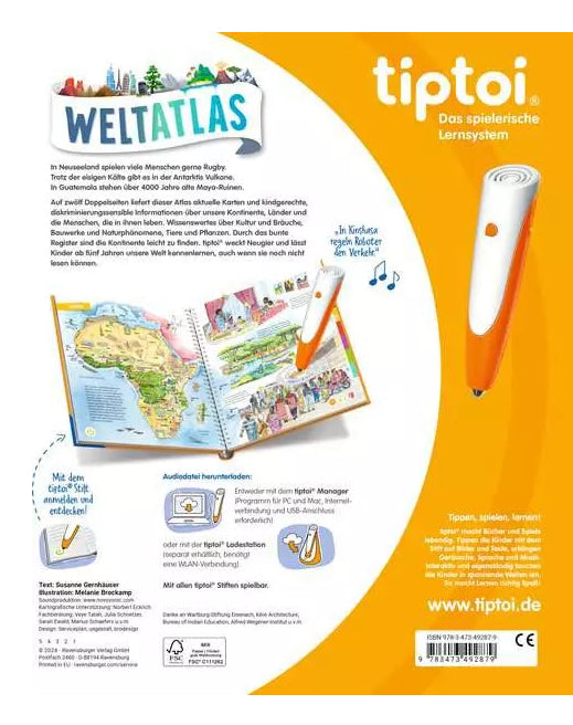 Ravensburger Lernbuch – Weltatlas, Hardcover, 24 Seiten, Deutsch, 5–8 Jahre