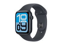 Apple Watch SE 3 44 mm GPS – Aluminium Schwarz, Sportarmband, Mitternacht, S/M, 50 m, für iPhone