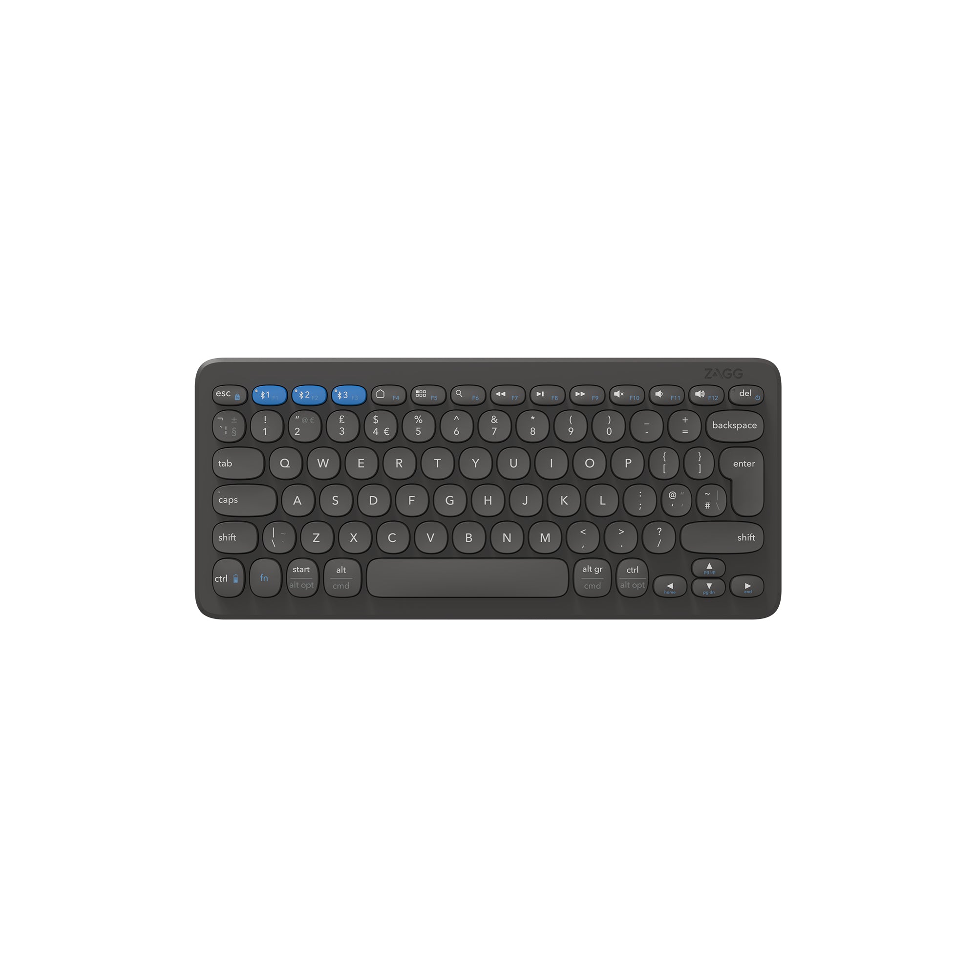 ZAGG Pro Tastatur – Tastatur, UK-Layout (EN), Dunkelgrau – für 12" Tablets