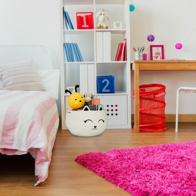 Relaxdays Aufbewahrungskorb – Baumwolle – Schwarz/Weiss – Ø 350 × H 240 mm