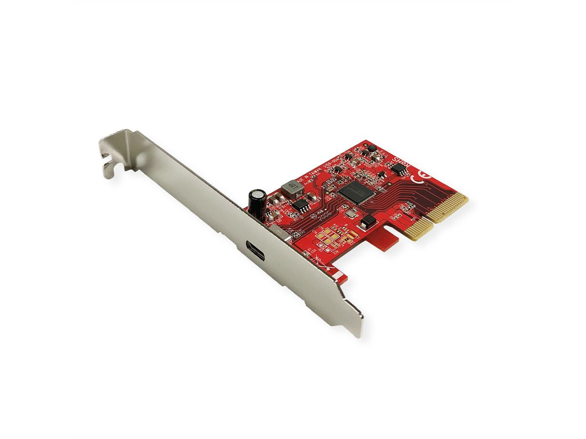 ROLINE PCIe USB-C Karte – 2× USB 3.2 Gen 2x2 (20 Gbit/s) – PCIe 3.0 x4, Low-Profile – für Windows 10/Mac OS X