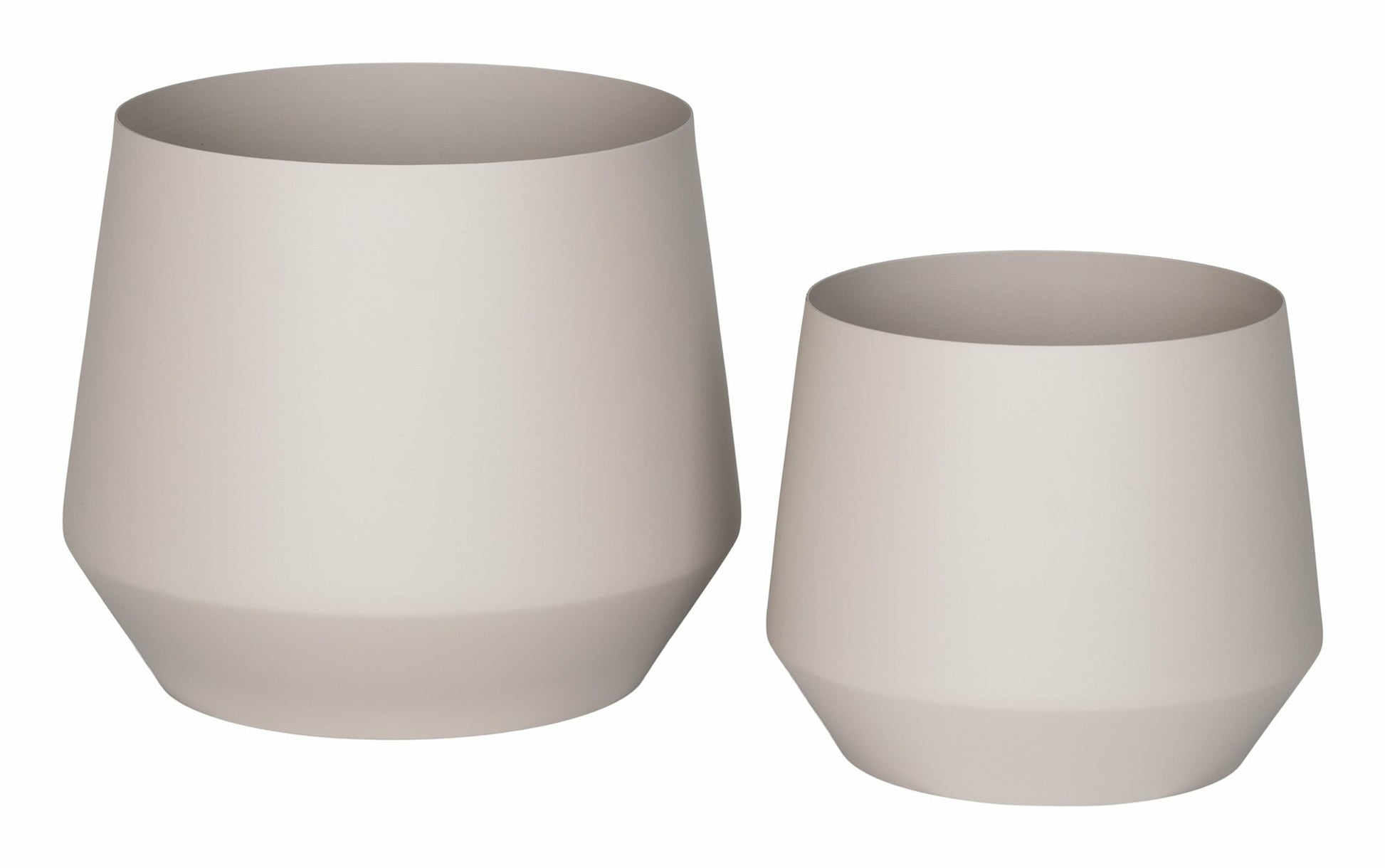 House Nordic Blumentopf-Set – 2-teilig – Ø 25 × 21 & Ø 20 × 16 cm – Stahl, beige