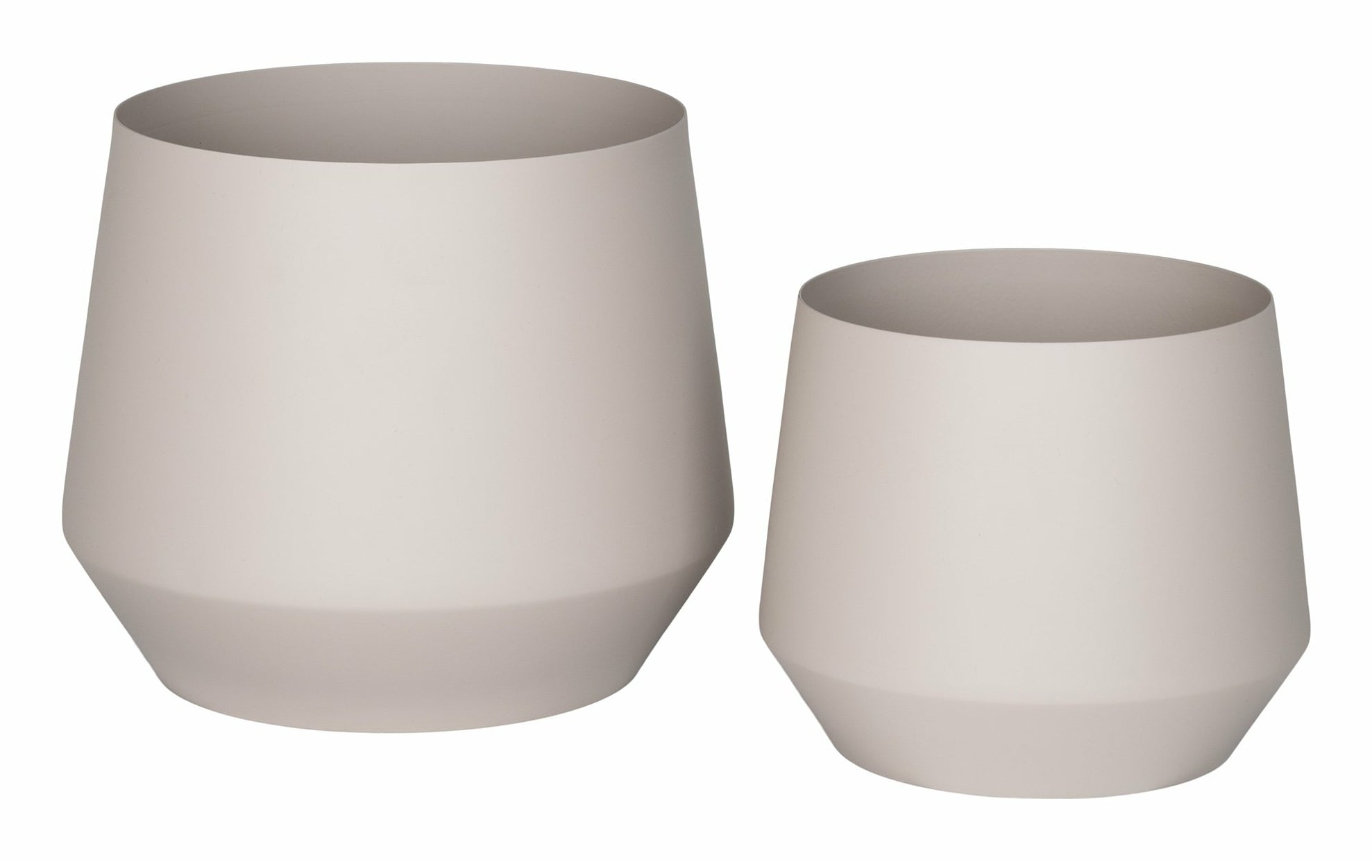 House Nordic Blumentopf-Set – 2-teilig – Ø 25 × 21 & Ø 20 × 16 cm – Stahl, beige