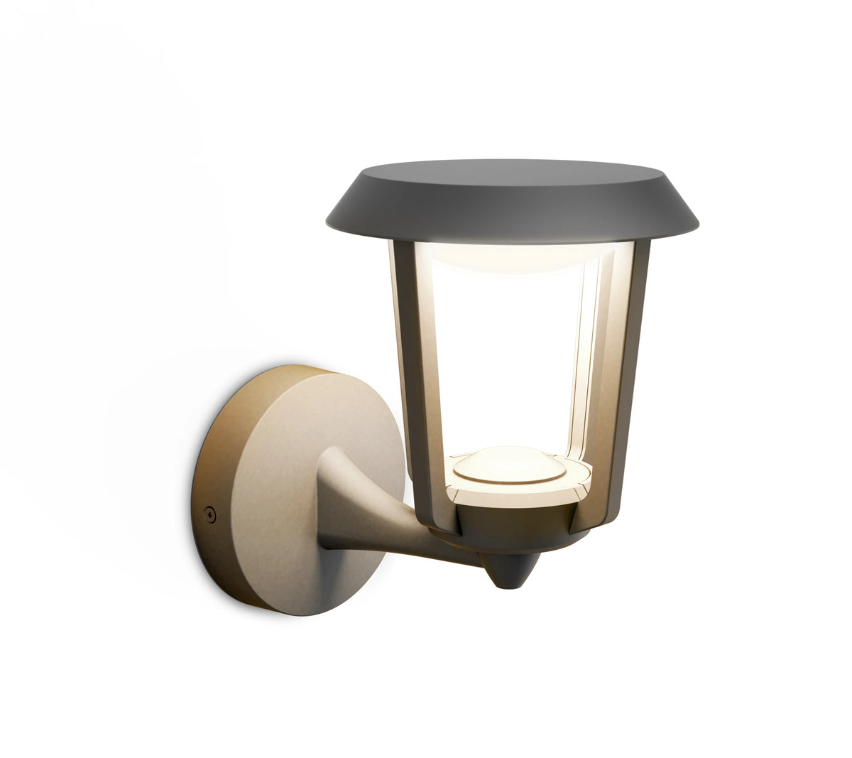 Philips by Signify Philips Aussenwandleuchte – 2700 K – IP44 – Netzbetrieb – mit Dämmerungssensor – Anthrazit – Aluminium