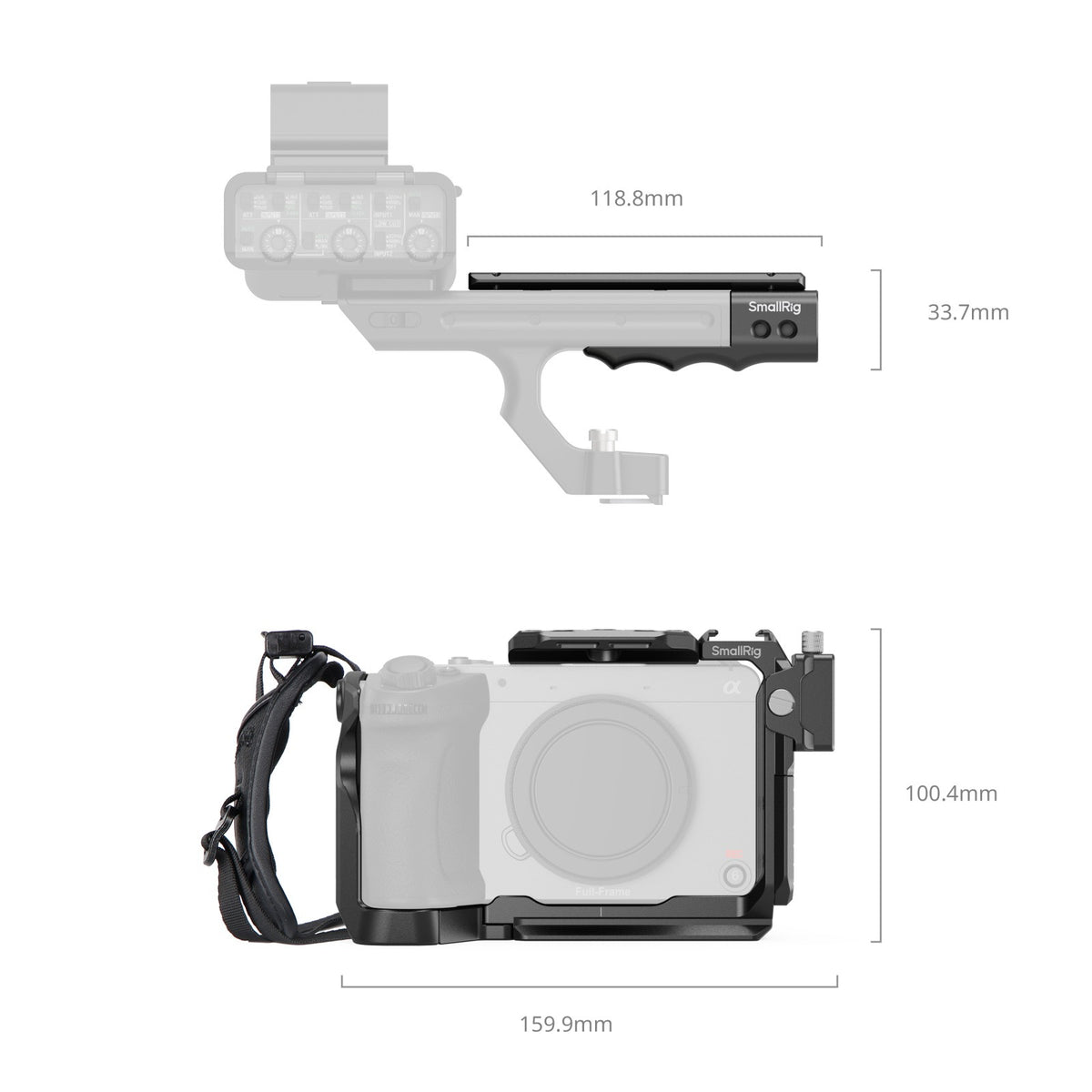 SmallRig 5588 Käfig – Aluminium, PU-Leder, Edelstahl – für Sony FX2 – Schwarz