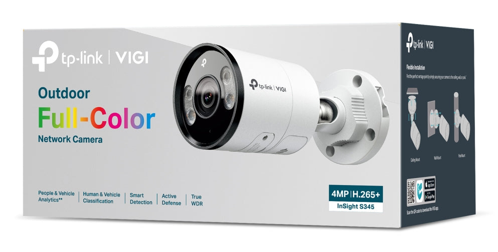 TP-Link INSIGHT S345 IP-Sicherheitskamera – 4 MP, Reichweite 64 m, IP67, Weiss