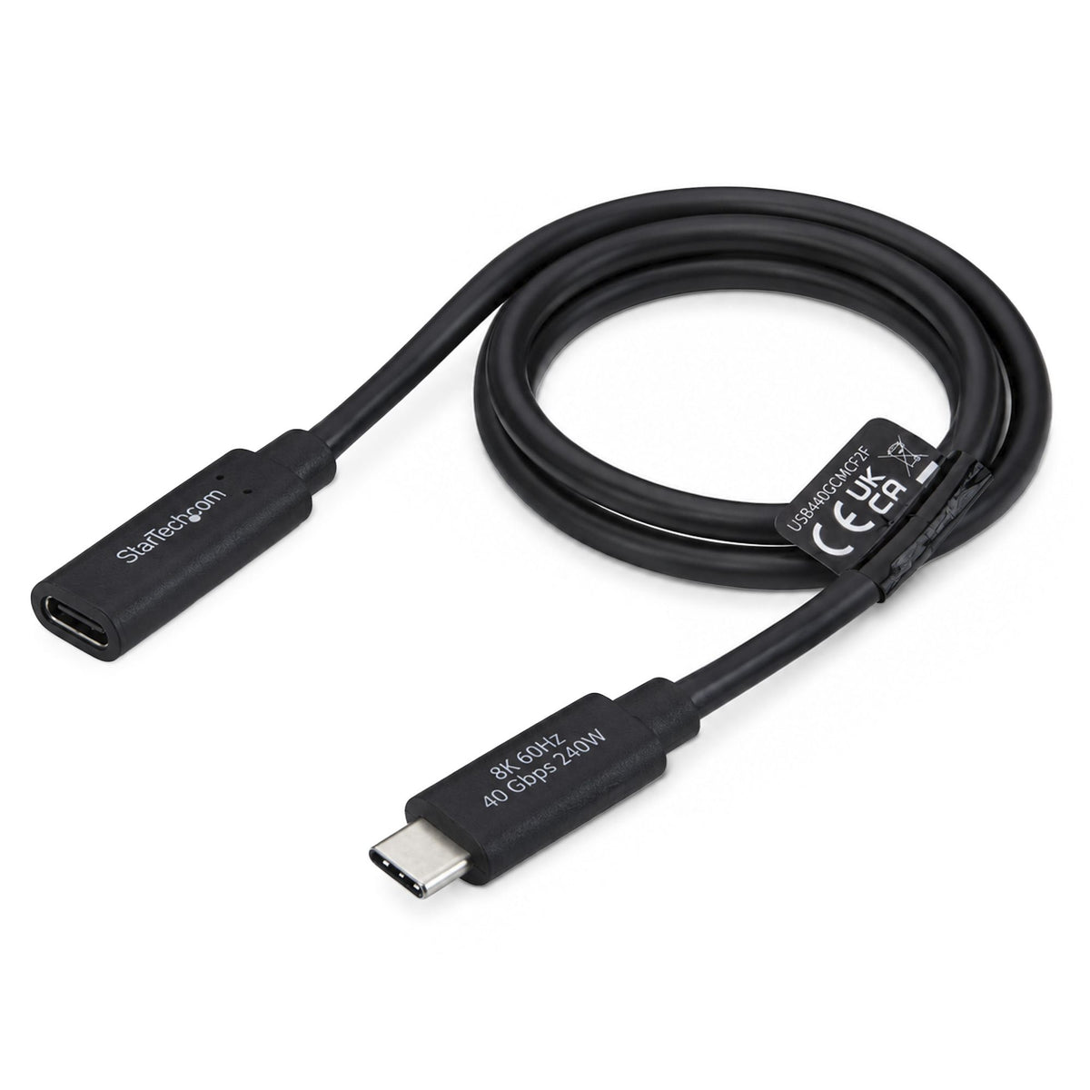 StarTech.com USB-C Verlängerungskabel (Stecker auf Buchse) – USB4 40 Gbit/s – 0,6 m – PD 240 W – 8K/60 – TPE