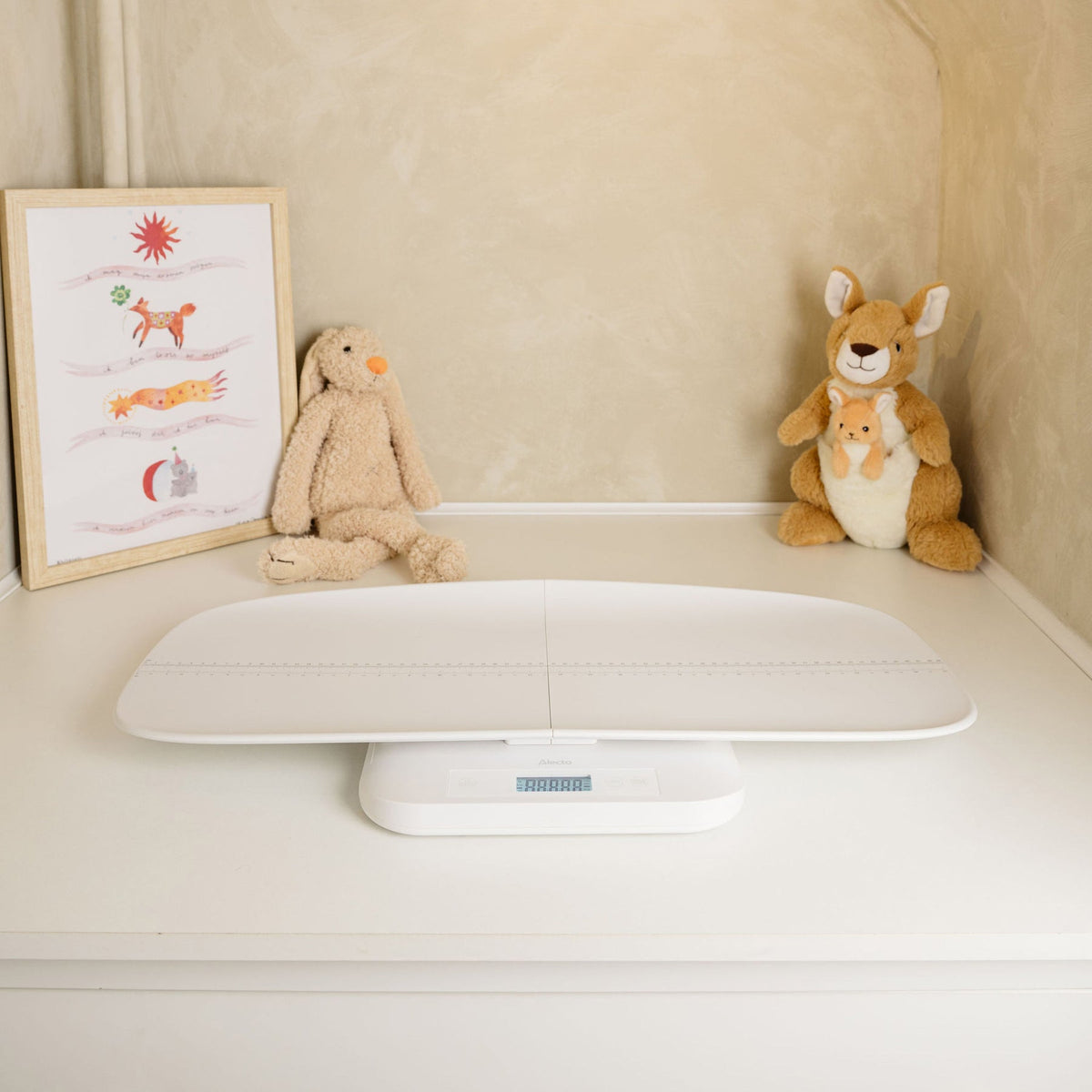 Alecto Paketwaage BC70 – Tragkraft 150 kg, Teilung 5 g, Wiegefläche 70 × 30 cm, Batterie, Kunststoff, Weiss