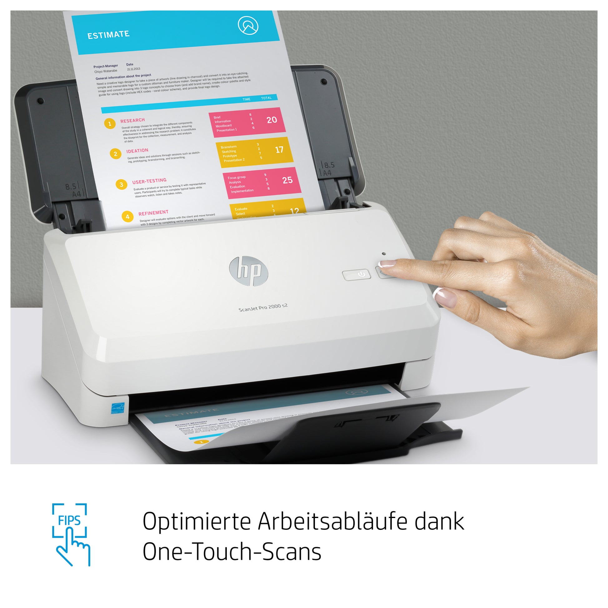 HP ScanJet Pro 2000 s2 – Einzugsscanner, A4, Duplex, ADF 50 Blatt, USB