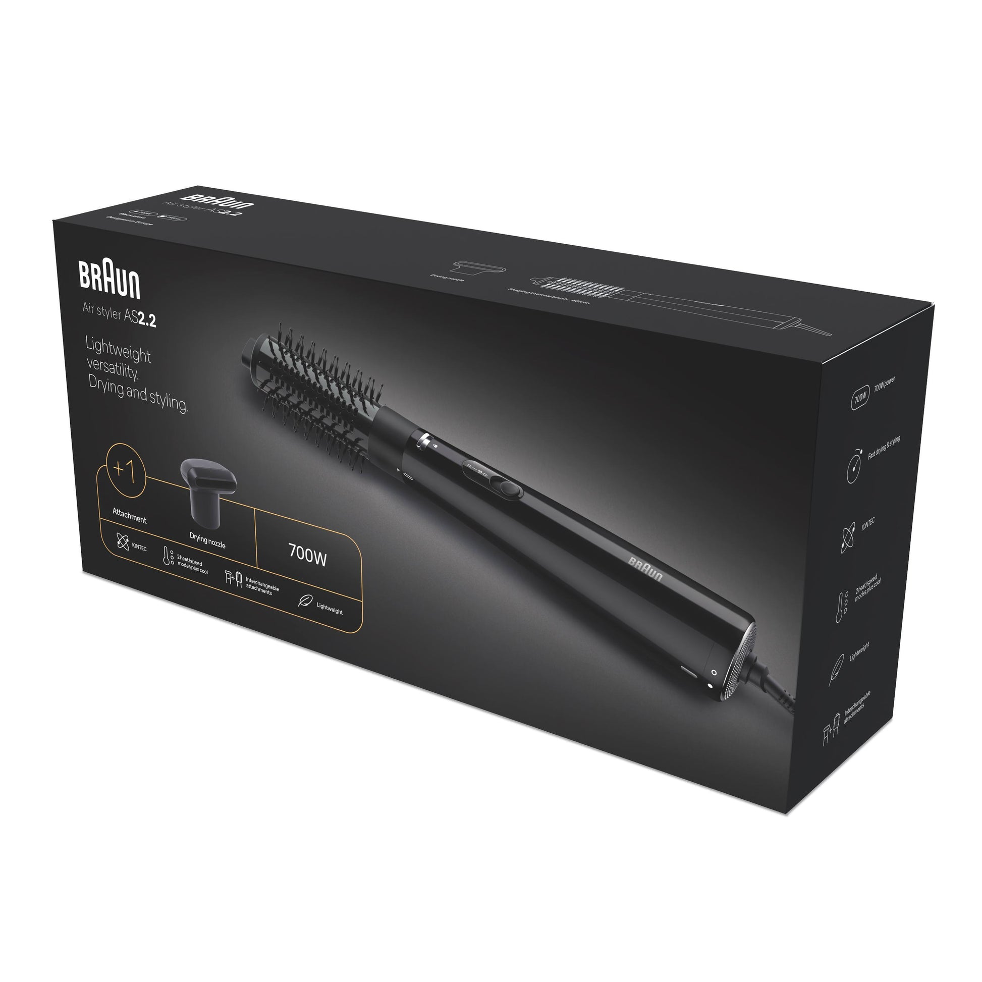 Braun Airstyler AS2.2 – Ionenfunktion, 300 W – schwarz