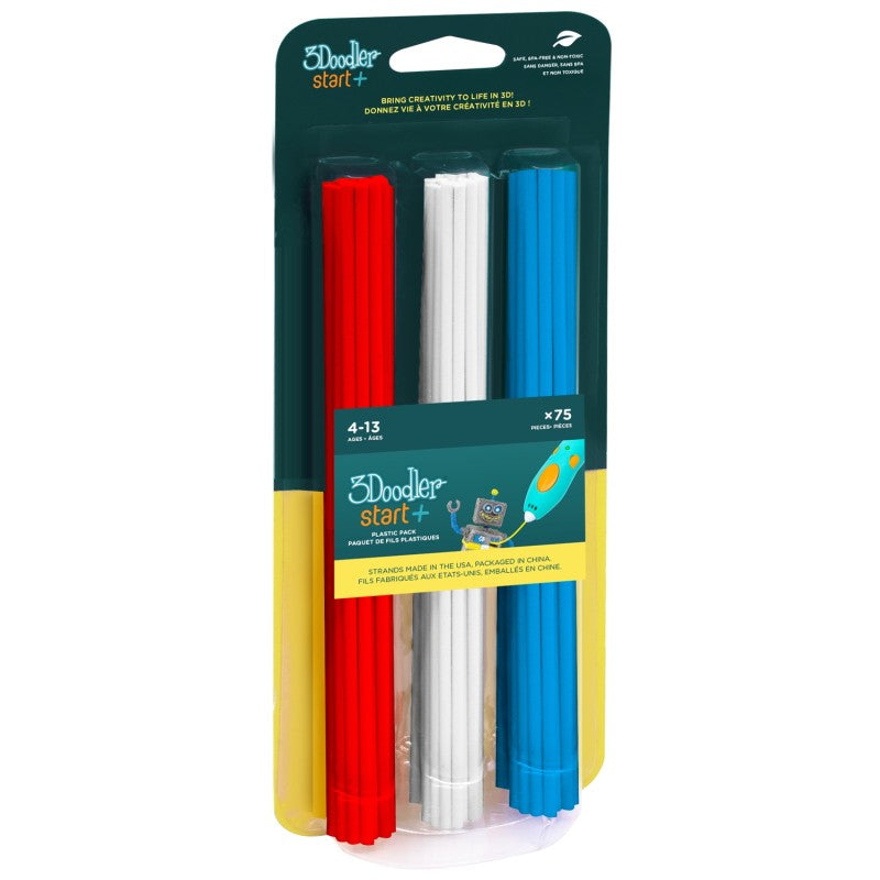 3Doodler 3D-Stift-Filament – 2,5 mm – Weiss/Rot/Blau für Start+