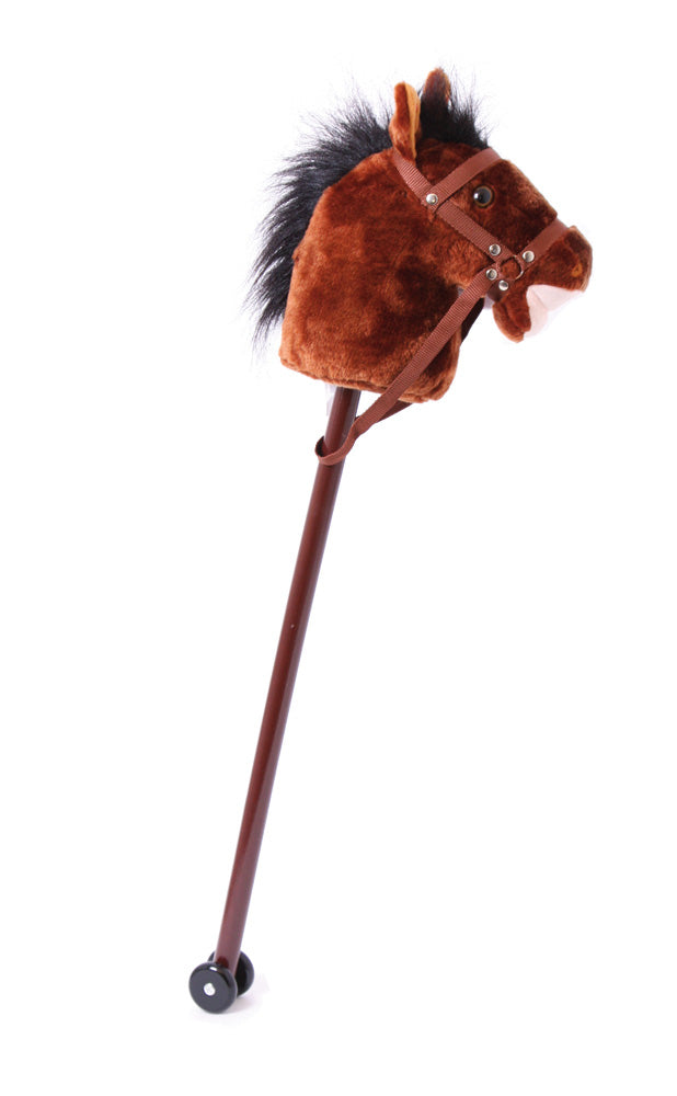 Small foot Plüschtier Steckenpferd Donner – 88 cm – Braun – Plüsch, Holz – ab 3 J.