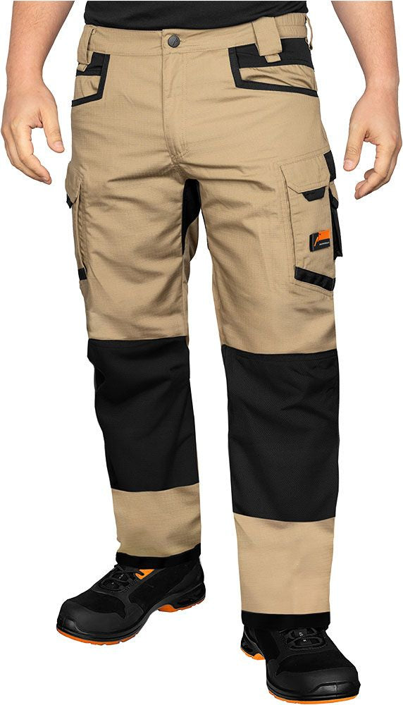 ACE Arbeitshose Constructor – 50 – Beige, 65% Polyester/35% Baumwolle, Cordura-Besätze, Stretch-Einsätze