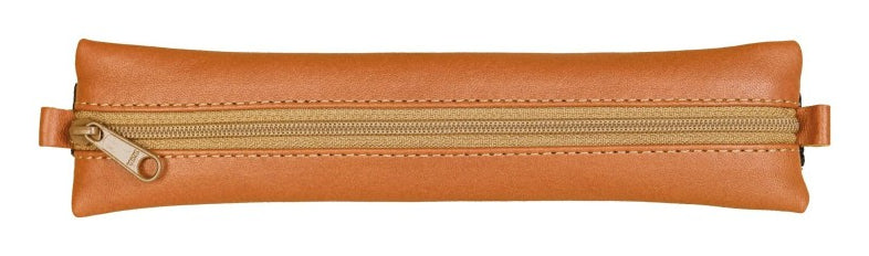 Clairefontaine AgeBag – Schlamperetui, leer, beige, Leder, 20 × 4,5 cm