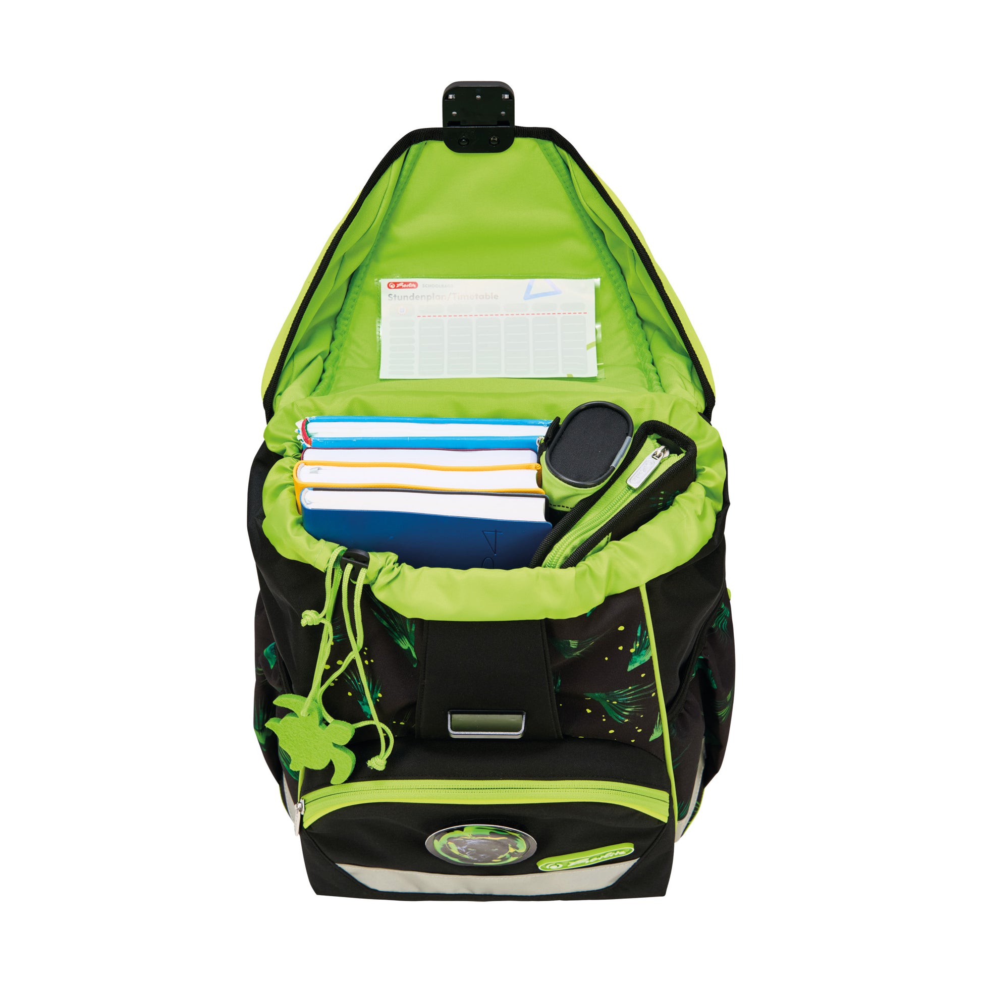 Herlitz UltraLight XL Plus – Schulrucksack-Set, Jungle Explorer, 22 l, 32×39×25 cm, mit Pompon