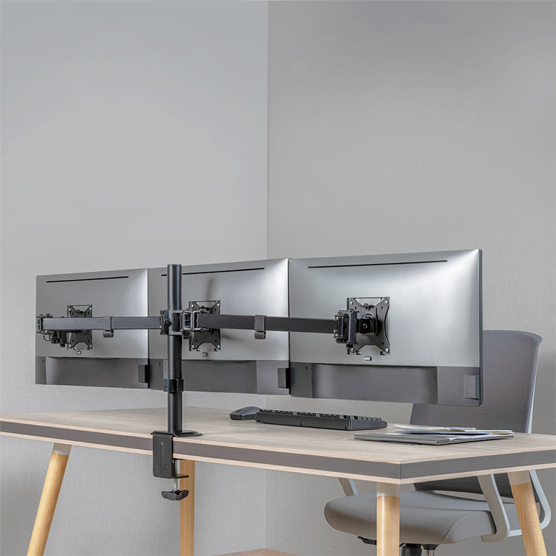 LogiLink BP0173 – Monitorarm Tischhalterung – Klemme/Durchführung – 3 Monitore – 17–27" – VESA 75×75/100×100 mm