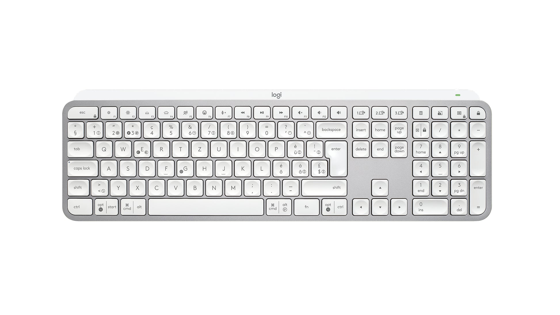 Logitech MX Keys S – Tastatur, kabellos (Bluetooth), CH-Layout (DE-CH), Grau