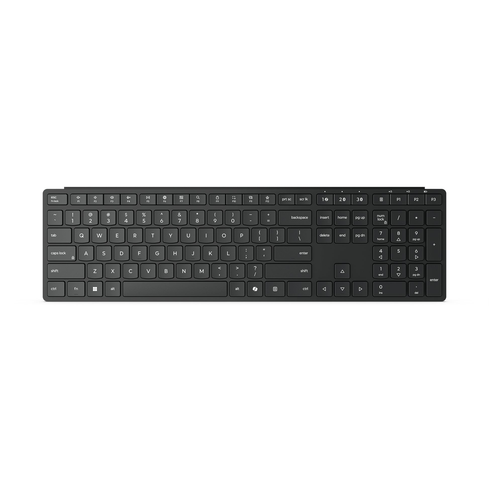 Lenovo Home/Office – Tastatur – Membran – Bluetooth & 2,4 GHz (USB-A Empfänger) – auslaufsicher – Schwarz