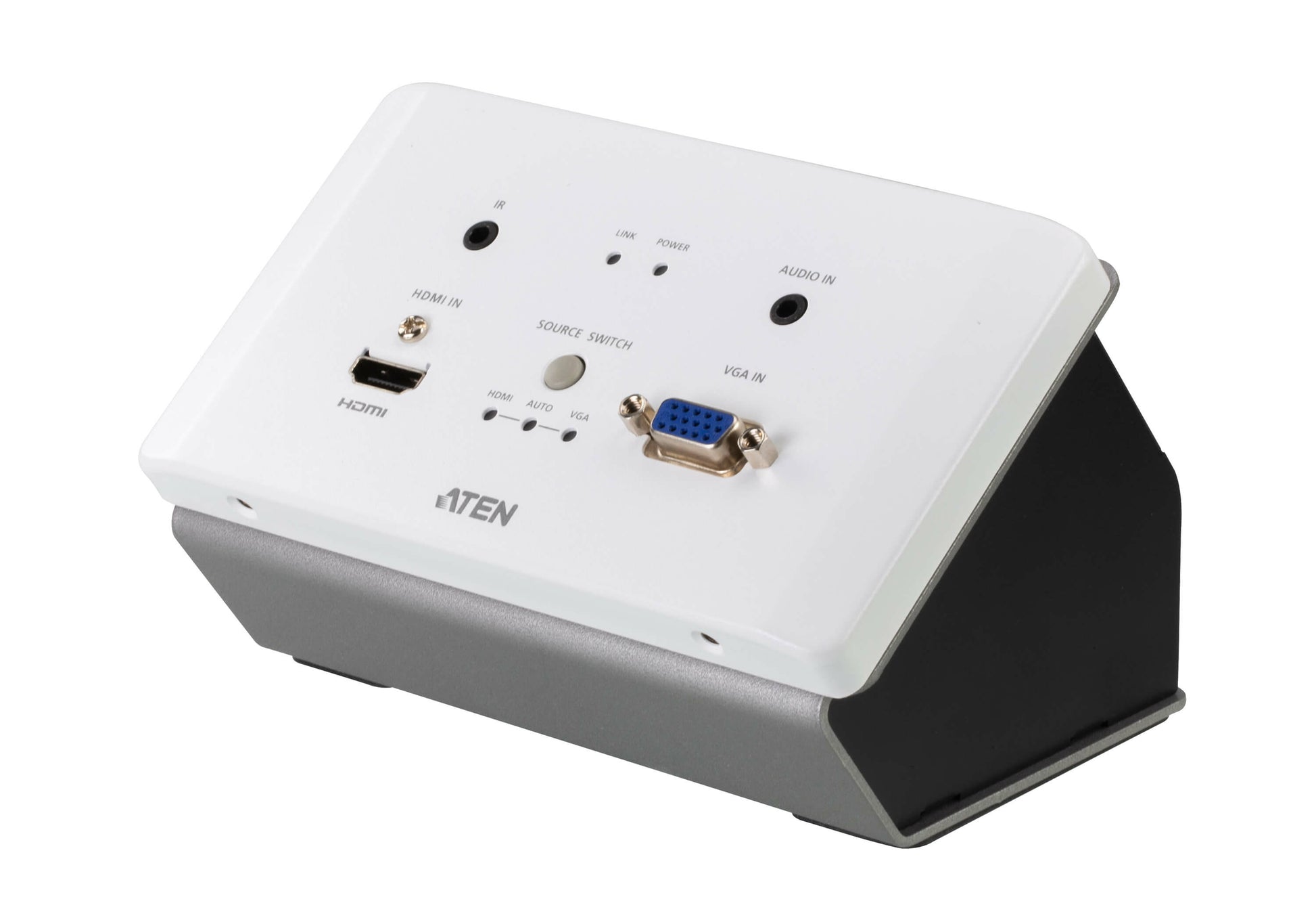 ATEN VK102 – Tischplatten-Bausatz (EU, 2-Port), Tisch-/Wandmontage, für ATEN VK0200/VK112EU/VK320, Silber