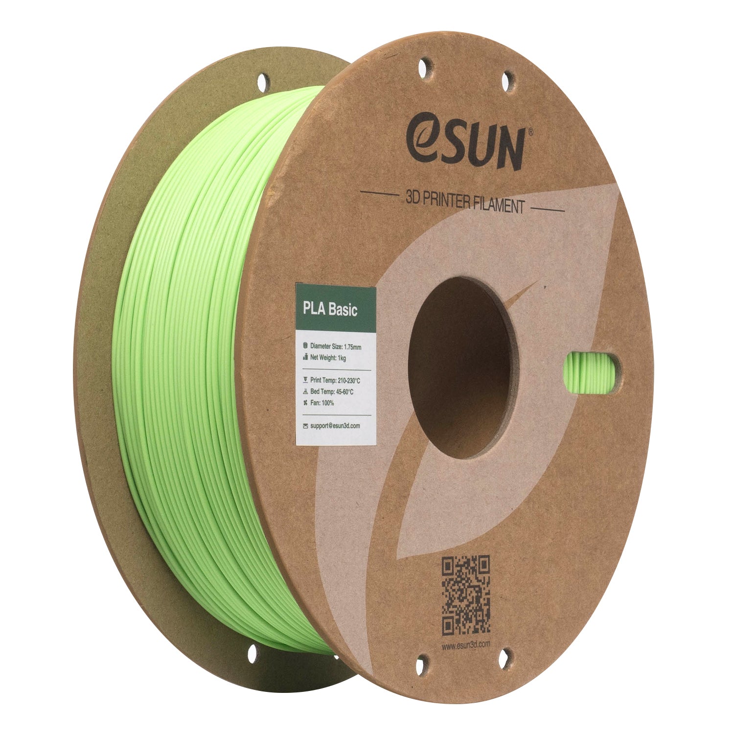 eSUN 3D-Drucker-Filament PLA 1,75 mm Hellgrün, 1 kg