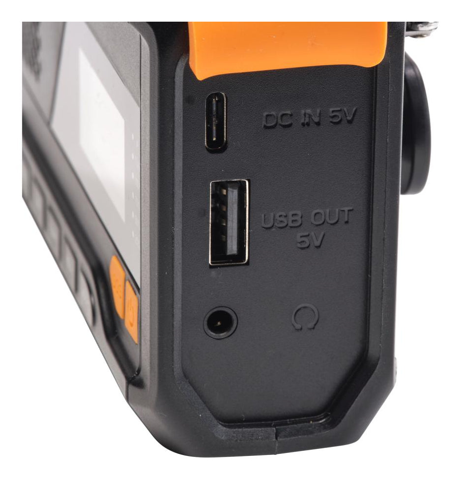Denver SCD-2033 – Tragbares DAB+ Radio, UKW, Bluetooth 5.3, Powerbank, Akku 2'000 mAh, Solar/Dynamo – Schwarz
