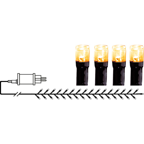 Star Trading Lichterkette – 11 m, 5,3 W, 540 LEDs – Warmweiss, 1900 K – IP55 – Netzbetrieb – Schwarz, PVC