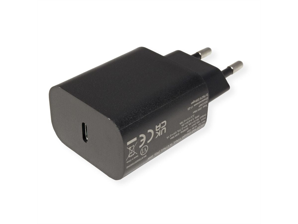 VALUE USB-Ladegerät 25 W – USB-C×1 – PD – EU-Stecker (Typ C)