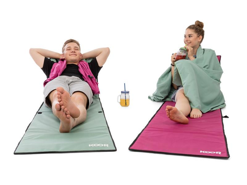 KOOR Strandmatte Calma – schnelltrocknend – 220 × 55 cm – Mint – PE-Schaumstoff, 600D Polyester Canvas