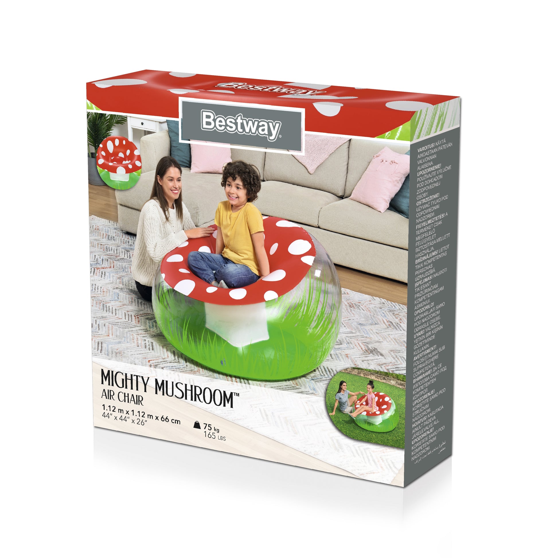 Bestway Kinderstuhl – 112 × 112 × 66 cm – PVC – mehrfarbig – mit Flickzeug