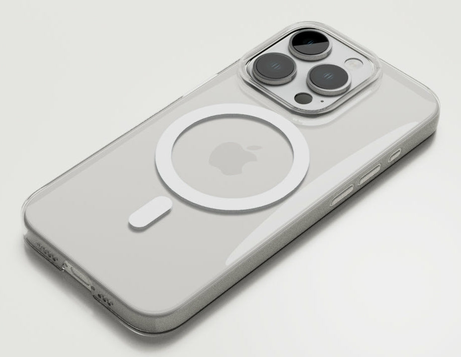 Nudient – Backcover – für Apple iPhone 15 Pro – transparent – recycelbarer Kunststoff – MagSafe-kompatibel