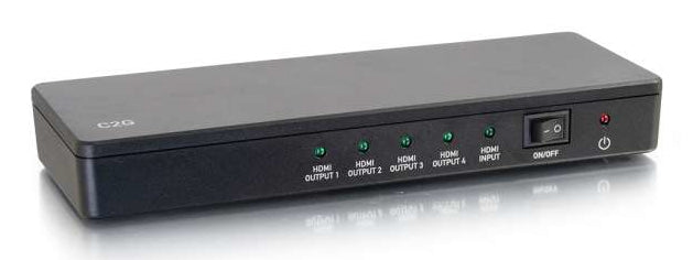 C2G 41058 – HDMI Splitter, 1× HDMI In / 4× HDMI Out, 4K@60 Hz, HDCP, 3D, Schwarz