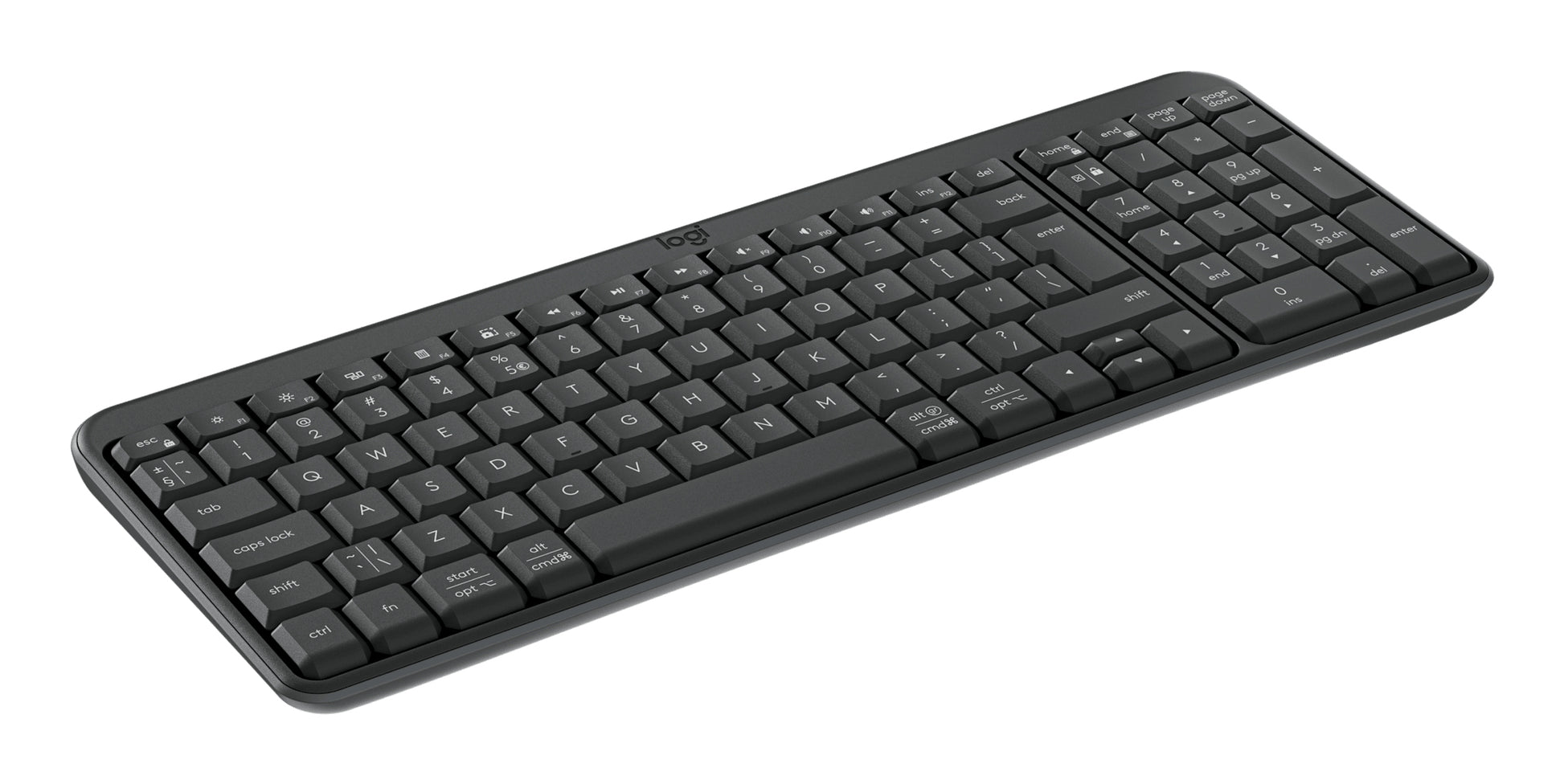 Logitech K250 – Tastatur – Bluetooth & 2,4 GHz – QWERTY (UK-INT) – Graphit
